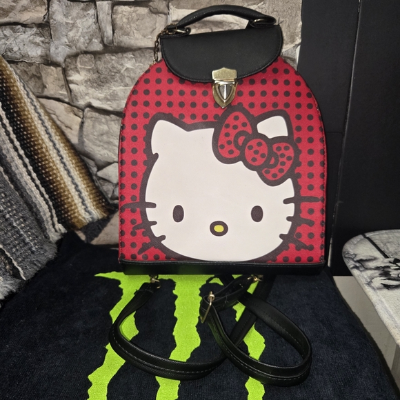 Hello Kitty Polka Dot Red and Black Backpack - Picture 1 of 8